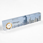Porte-nom Pour Bureau L'horizon de Chicago