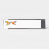 Porte-nom Pour Bureau libellule de fleurs jaunes (Devant)