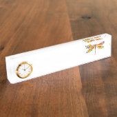 Porte-nom Pour Bureau libellule de fleurs jaunes (Taille)