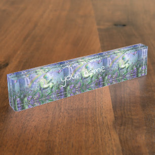Porte-nom Pour Bureau licorne et papillons