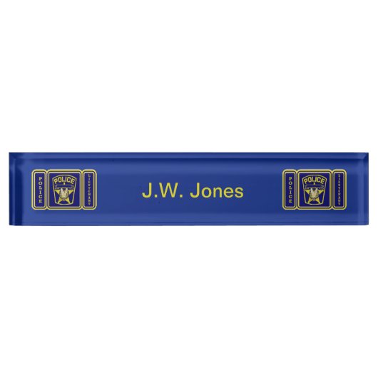 Porte-nom Pour Bureau Lieutenant de police (Devant)