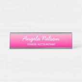 Porte-nom Pour Bureau Light and Hot Pink Ombre (Devant)