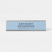 Porte-nom Pour Bureau Light Blue Fabric Texture (Devant)