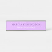 Porte-nom Pour Bureau Light Lavender Lilac Modern Professional (Devant)