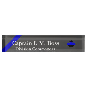Porte-nom Pour Bureau Ligne Bleue Mince Bureau Canadien Feuille d'érable