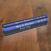 Porte-nom Pour Bureau Ligne Bleue Mince - Classement Trois Étoiles En Ch (Taille)