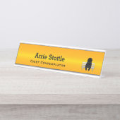 Porte-nom Pour Bureau Ligne Bleue Mince - Contemplateur (Devant)