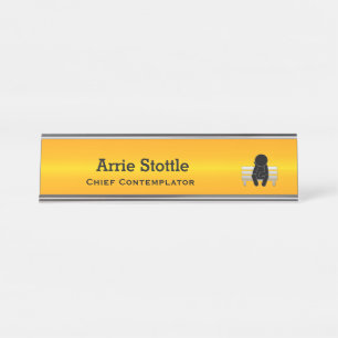 Porte-nom Pour Bureau Ligne Bleue Mince - Contemplateur