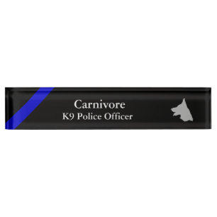 Porte-nom Pour Bureau Ligne Bleue Mince - Distressed Drapeau Tateté Name