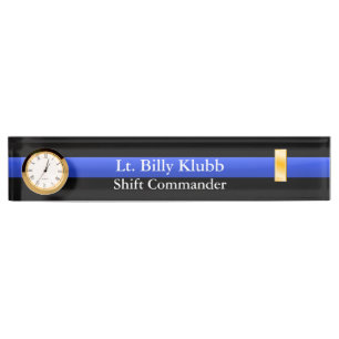 Porte-nom Pour Bureau Ligne Bleue Mince - Lieutenants Classement Nom Pla