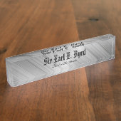 Porte-nom Pour Bureau Ligne Bleue Mince - Noble (Taille)