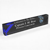 Porte-nom Pour Bureau Ligne Bleue Mince - Office Patch Desk Name Plate