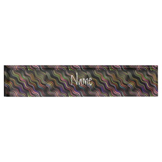 Porte-nom Pour Bureau Lignes Abstraites cool Art Thunder_Cove (Devant)