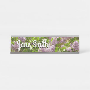 Porte-nom Pour Bureau Lilac Bush Belles fleurs de printemps violettes