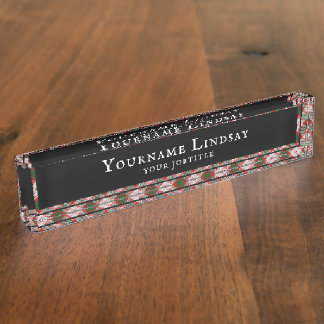 Porte-nom Pour Bureau Lindsay Robe Clan Tartan Plaid Motif