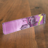 Porte-nom Pour Bureau Lis pourpre avec la cascade (Taille)