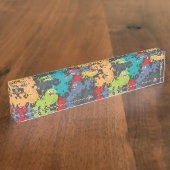 Porte-nom Pour Bureau Little cute funny monsters (Taille)