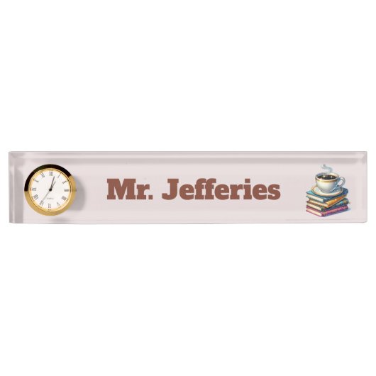 Porte-nom Pour Bureau Livres cool café Professeur (Devant)