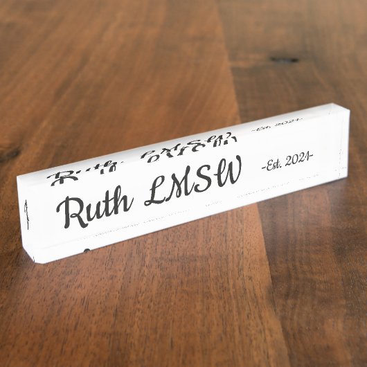 Porte-nom Pour Bureau LMSW est.2021 (Taille)