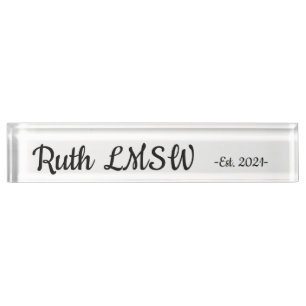 Porte-nom Pour Bureau LMSW est.2021