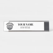 Porte-nom Pour Bureau Logo Costom Simple Business Blanc (Devant)