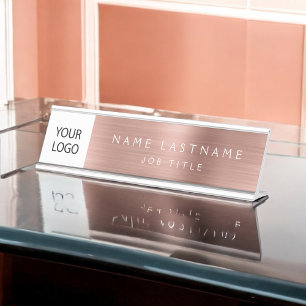 Porte-nom Pour Bureau Logo coutume Rose exécutif Gold Rose Professionnel