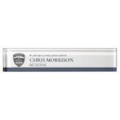 Porte-nom Pour Bureau Logo d'agent de police  (Devant)