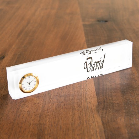 Porte-nom Pour Bureau Logo de David Name, (Taille)