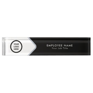 Porte-nom Pour Bureau Logo de l'entreprise Nom et titre de l'employé Exé