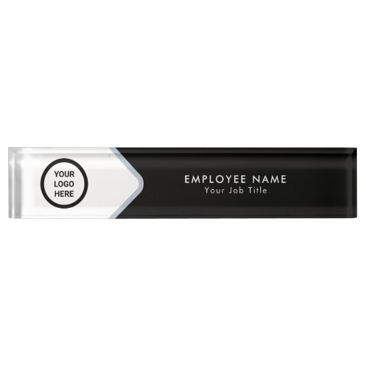 Porte-nom Pour Bureau Logo de l'entreprise Nom et titre de l'employé Exé (Devant)
