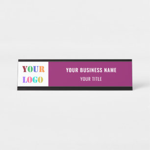 Porte-nom Pour Bureau Logo de l'entreprise Nom Texte Info Entreprise Mar