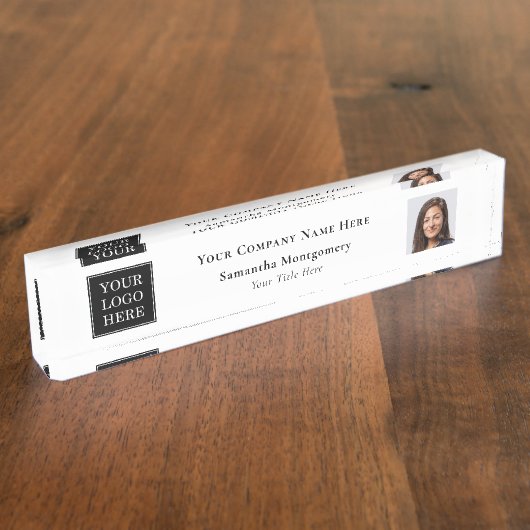 Porte-nom Pour Bureau Logo de l'entreprise personnalisée Nom de l'entrep (Taille)