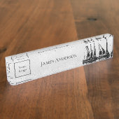 Porte-nom Pour Bureau Logo de l'industrie des grues de construction noir (Taille)