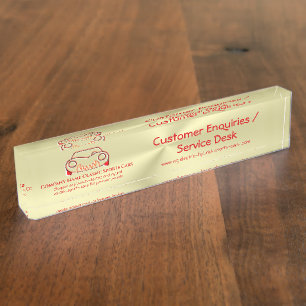 Porte-nom Pour Bureau Logo de voiture de sport de luxe Crimson rouge