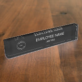 Porte-nom Pour Bureau Logo de votre entreprise Nom de l'employé Titre du (Taille)