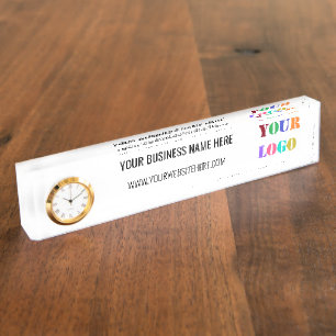 Porte-nom Pour Bureau Logo de votre entreprise Texte personnalisé Promot