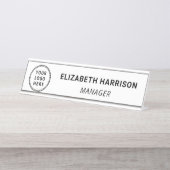 Porte-nom Pour Bureau Logo d'entreprise moderne (Devant)