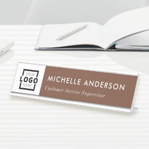 Porte-nom Pour Bureau Logo d'entreprise personnalisé Employé moderne Bro