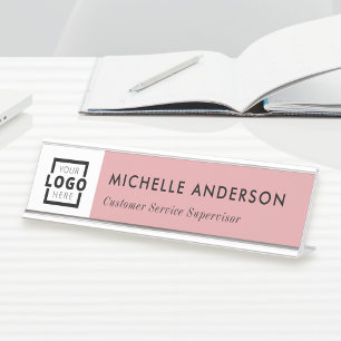 Porte-nom Pour Bureau Logo d'entreprise personnalisé - Employé moderne r