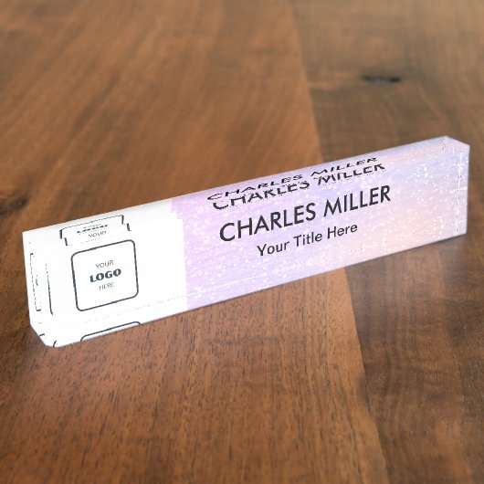 Porte-nom Pour Bureau Logo d'entreprise professionnel (Taille)