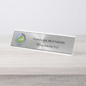 Porte-nom Pour Bureau Logo d'entreprise Silver Changeable (Devant)