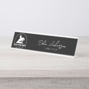 Porte-nom Pour Bureau Logo du ranch pour chevaux pour endiguer la marque