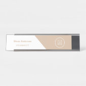 Porte-nom Pour Bureau Logo élégant Bureau d'entreprise (Devant)