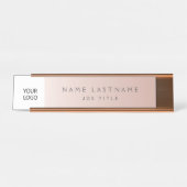 Porte-nom Pour Bureau Logo Executive Rose Gold Professional (Devant)