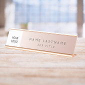 Porte-nom Pour Bureau Logo Executive Rose Gold Professional