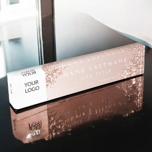 Porte-nom Pour Bureau Logo Executive Rose Gold Professional