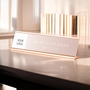 Porte-nom Pour Bureau Logo Executive Rose Gold Professional