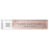 Porte-nom Pour Bureau Logo Executive Rose Gold Professional (Devant)