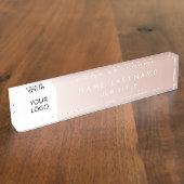 Porte-nom Pour Bureau Logo Executive Rose Gold Professional (Taille)