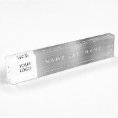 Porte-nom Pour Bureau Logo Executive Silver Professional